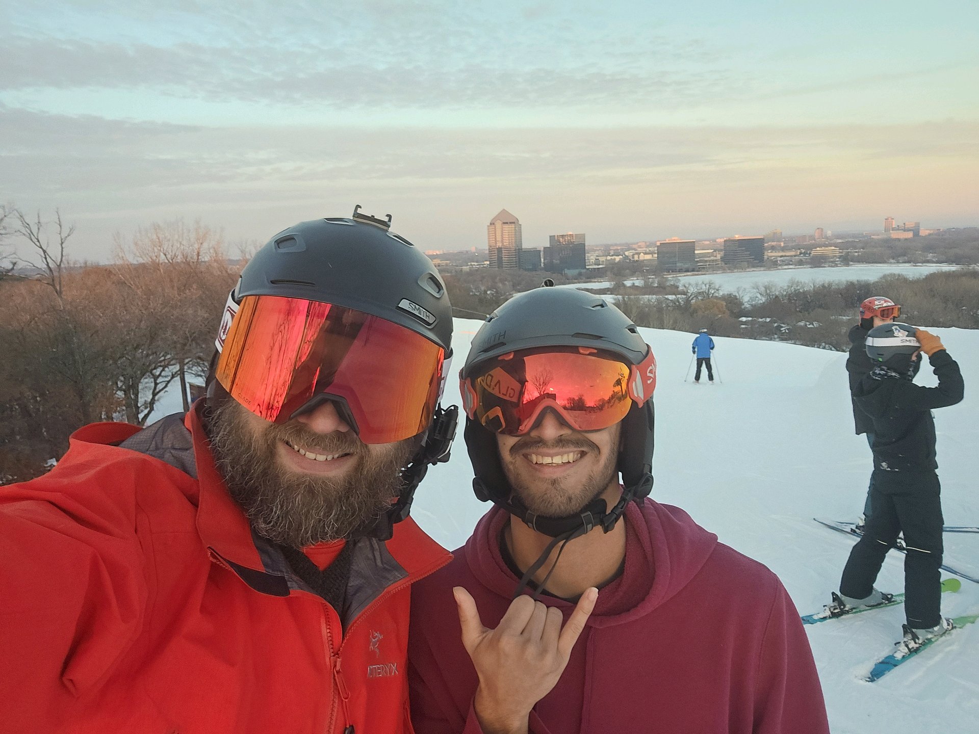 Michael and Eduardo skiing