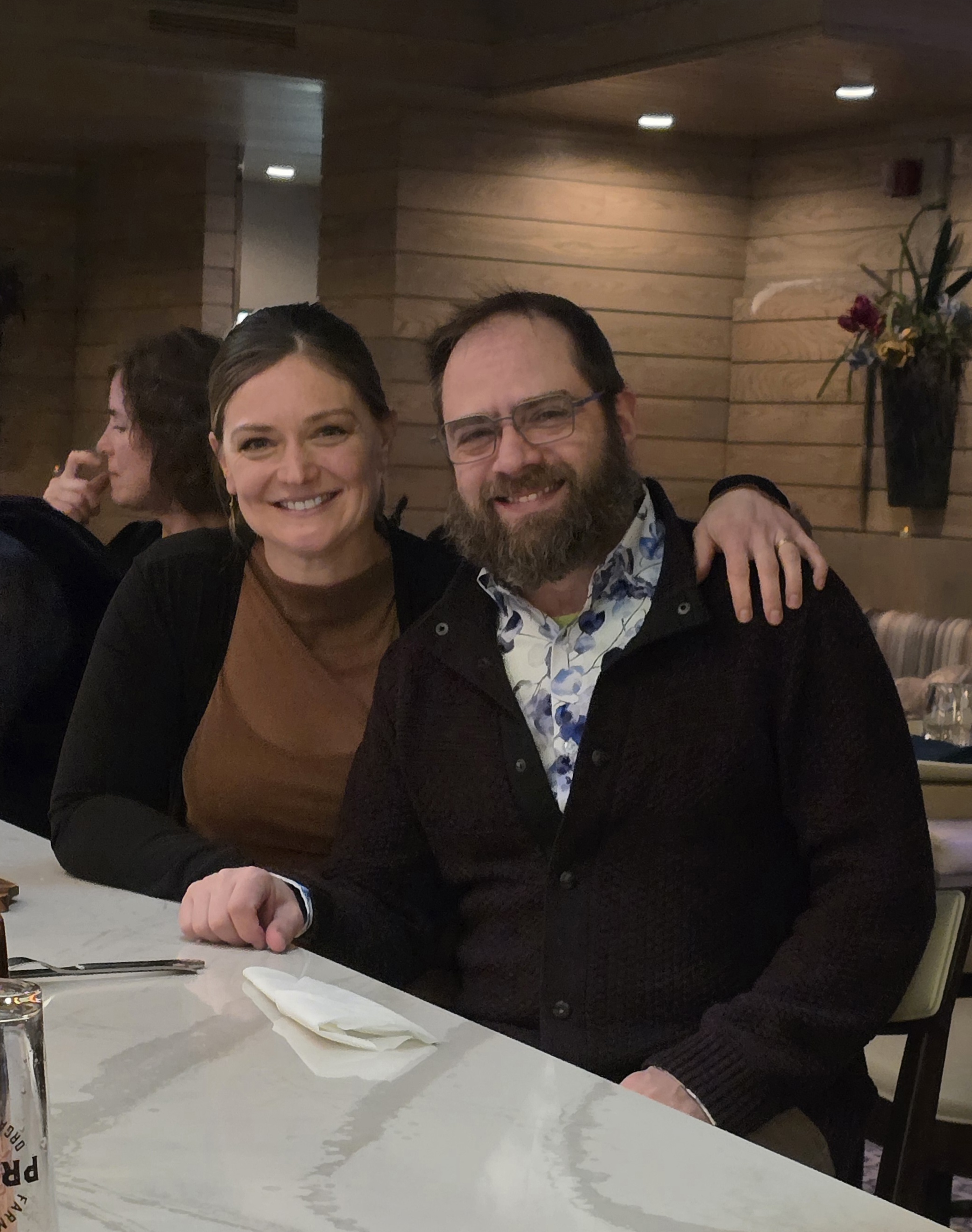 Michael and Andrea at restaurant