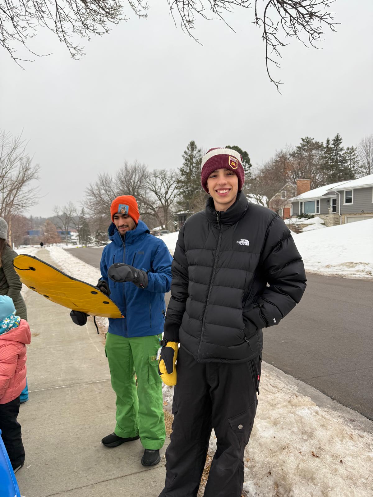 Eduardo and Rigo ready for sledding
