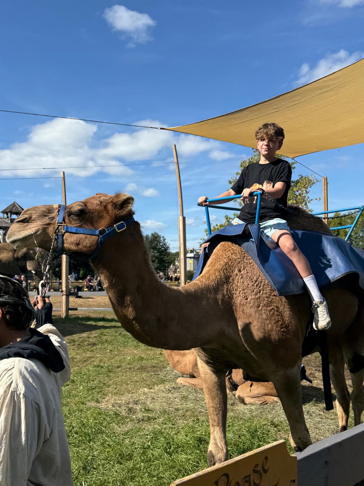 Samuel riding camel