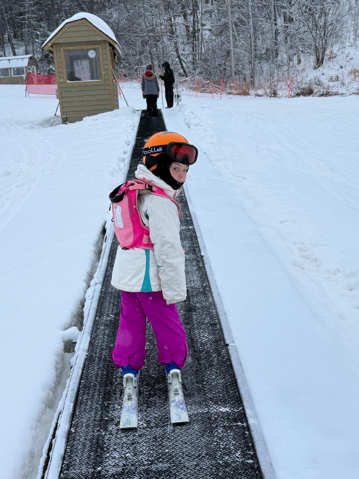 Coraline on ski lift