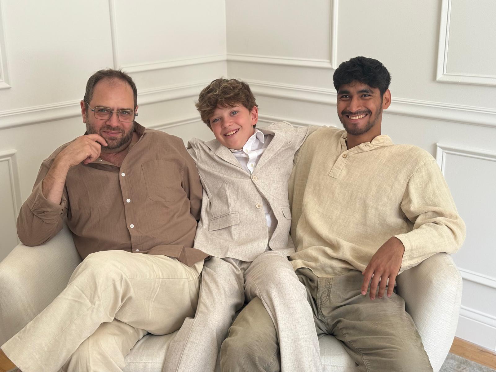 Michael, Samuel, Rigo on couch variation